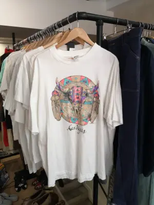 T-shirt blanc graphique Las Vegas vintage