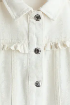 Veste volantée en twill - Crème