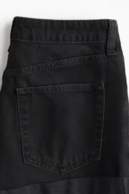 Short High en denim - Noir