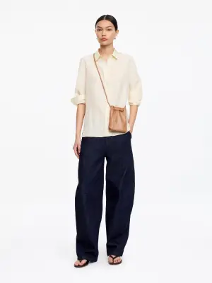 Sac en cuir à bandoulière - Beige