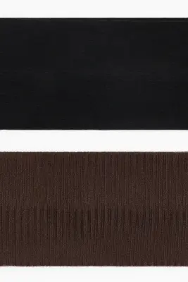 Lot de 2 bandeaux en jersey - Marron foncé/noir