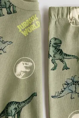 Ensemble 2 pièces en molleton imprimé - Vert kaki/Jurassic World