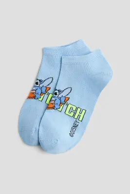 Lot de 5 paires de chaussettes invisibles - Bleu/Lilo et Stitch
