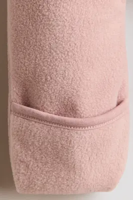 Combinaison à capuche en tissu polaire - Rose ancien clair
