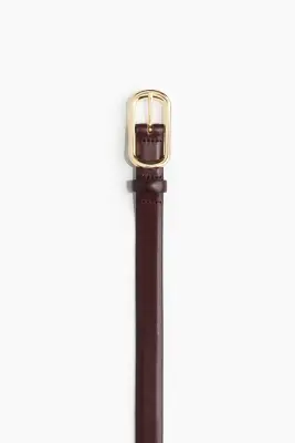 Ceinture en cuir fendu - Bordeaux