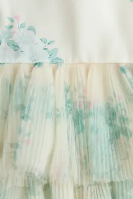 Ensemble 2 pièces robe et bandeau - Crème/fleuri