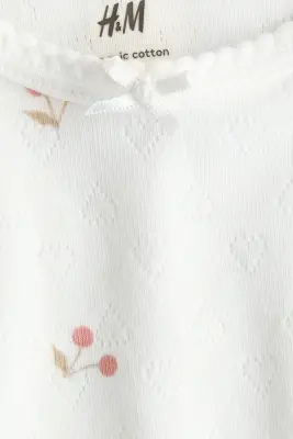 Lot de 2 bodies en pointelle de coton - Rose ancien clair/cerises