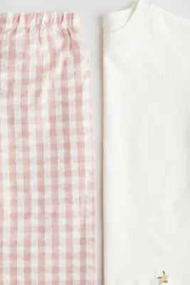 Pyjama en coton - Blanc/vichy