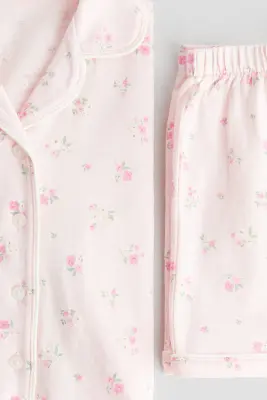 Pyjama en jersey à motif - Rose poudré/fleuri