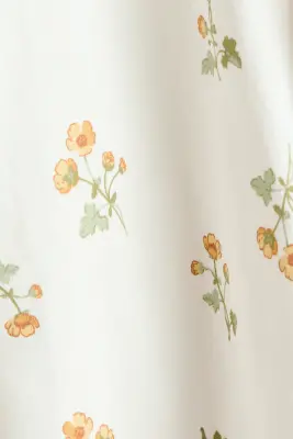 Pyjama en coton avec col - Blanc/fleuri