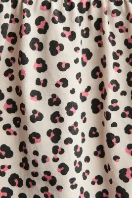 Robe en coton - Beige clair/imprimé léopard