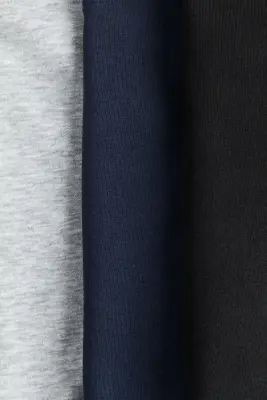 Lot de 3 sweats à l'intérieur brossé - Noir/bleu marine/gris chiné