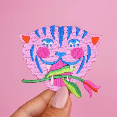 Patch thermocollant Tigre rose Limistic - Malicieuse
