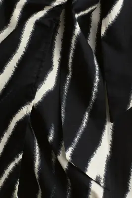 Robe portefeuille en coton - Noir/motif zébré
