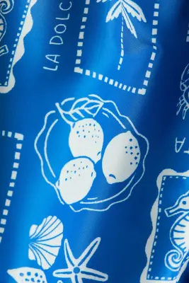 Short de bain à motif - Bleu vif