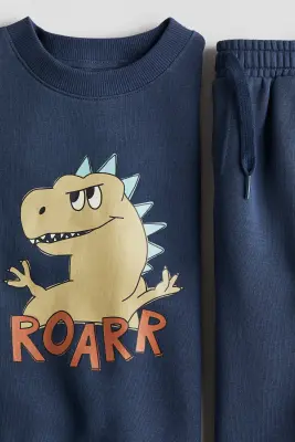 Ensemble 2 pièces en molleton - Bleu marine/Roarr