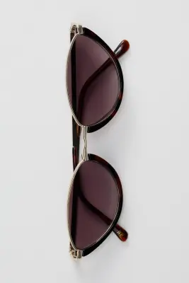 Lunettes de soleil fines - Marron/motif écaille de tortue