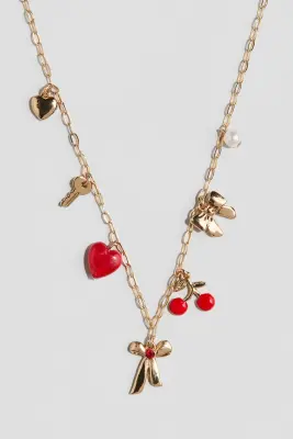 Collier avec charms - Doré/nœuds