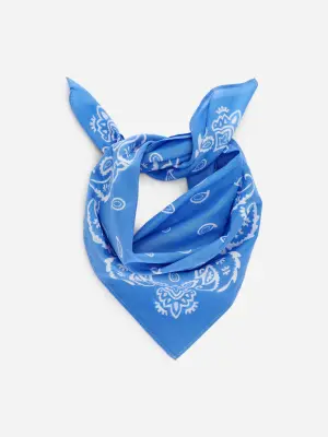 Bandana en coton - Bleu/Motifs cachemire