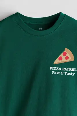 Lot de 3 T-shirts imprimés - Crème/pizza