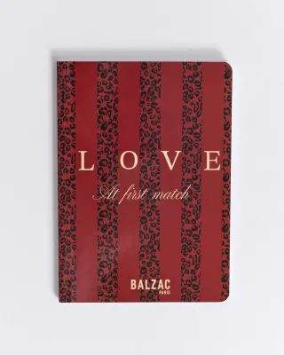 Carnet A5 rayures rouges et léopard Love