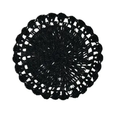2 Sets de Table Raphia Noir