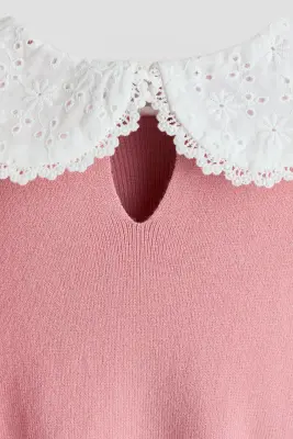 Pull à col Claudine - Rose ancien