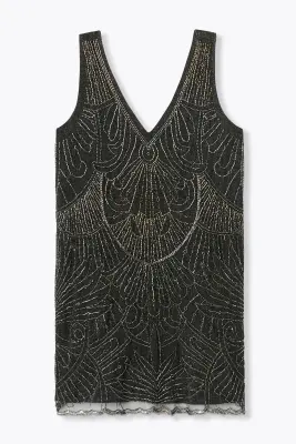 Robe courte perlée Femme