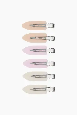 Lot de 6 barrettes professionnelles - Rose clair/beige