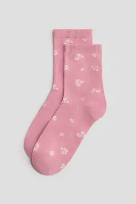 Lot de 10 paires chaussettes - Rose ancien/pois