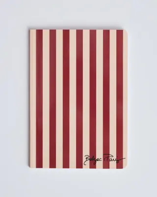 Carnet A5 2 rayures rouges et ecrues