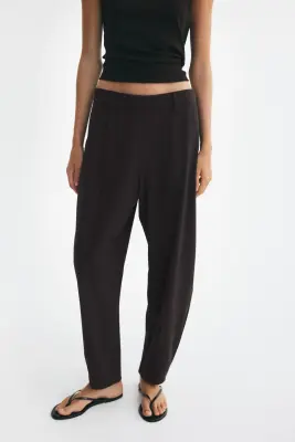 Pantalon barrel en jersey - Marron foncé