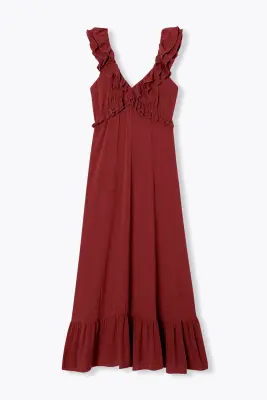 Robe longue à volants Femme