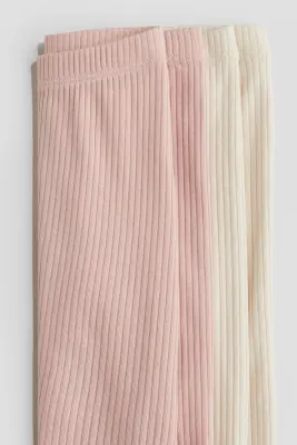 Lot de 2 leggings - Rose ancien clair/beige