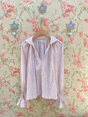 Nouveau ! LAURENCE BRAS Blouse Wheela Beige Stripe -50%