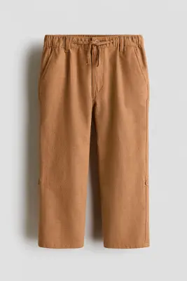Pantalon retroussable en coton - Beige foncé