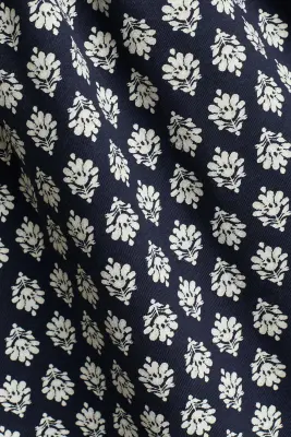 Robe imprimée en coton - Bleu foncé/motif