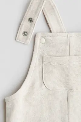 Salopette short en molleton - Beige clair