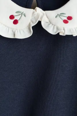 Ensemble 2 pièces sweat et legging - Bleu marine/cerises