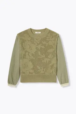 Pull à effet superposé Femme