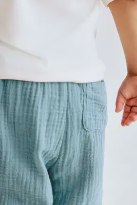 Pantalon en coton - Turquoise