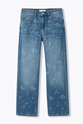 BASILE jean droit motif laser