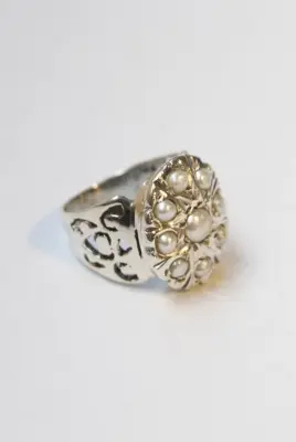 Bague Astro perles blanches