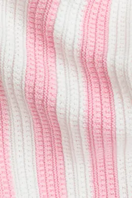 Robe texturée en coton - Rose clair/rayures blanches