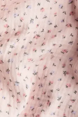 Robe en mousseline de coton - Rose clair/fleuri