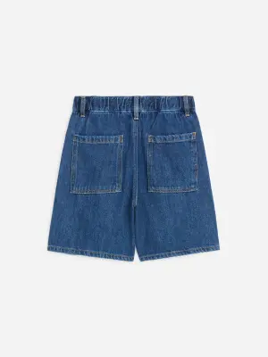 Short en jean sans fermeture - Bleu foncé