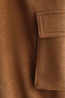 Pantalon jogger cargo à l'intérieur brossé - Marron