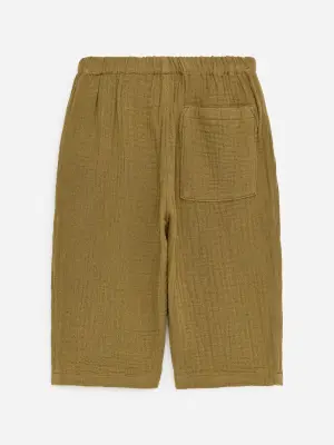 Pantalon en mousseline de coton - Vert kaki