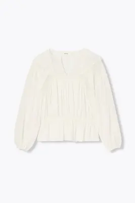 Blouse rétro unie Femme