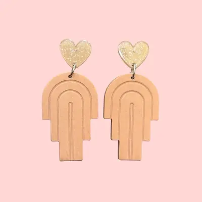 Grandes boucles d'oreilles rose